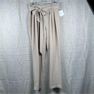 Ellen Tracy Trouser Pants NWT Beige Fawn Belted Zip Back Women's 8